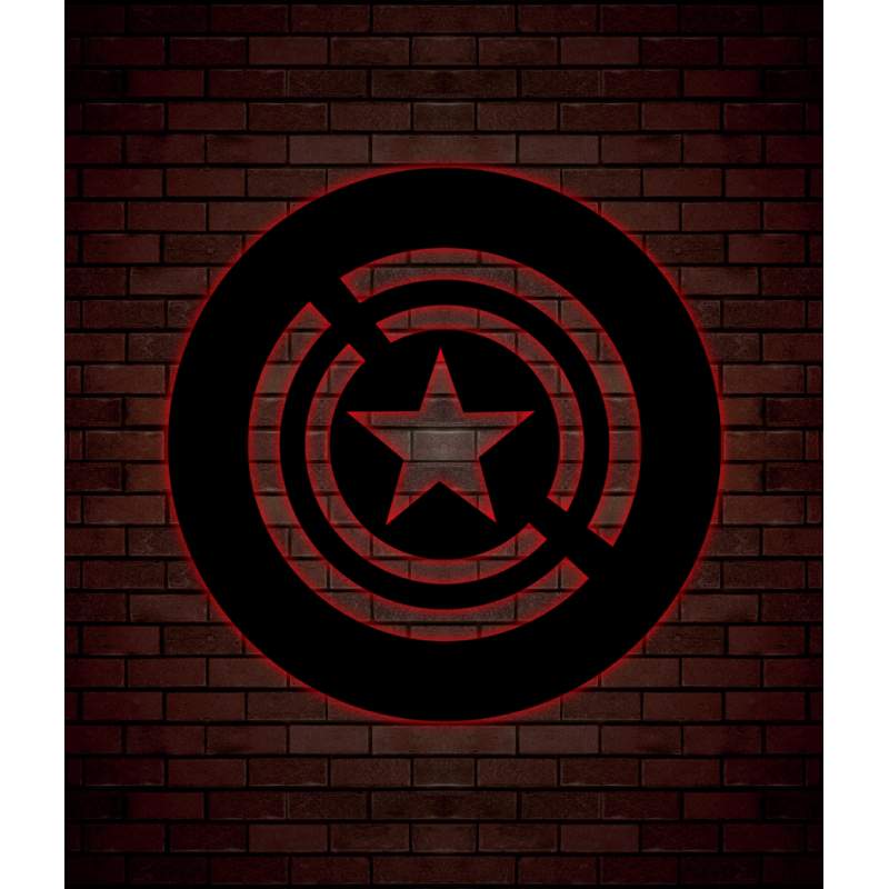 Captain America Led Işıklı  Duvar Dekorasyonu